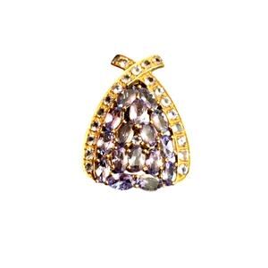 10K Gold and Tanzanite Pendant/Slide Vintage Statement Piece!